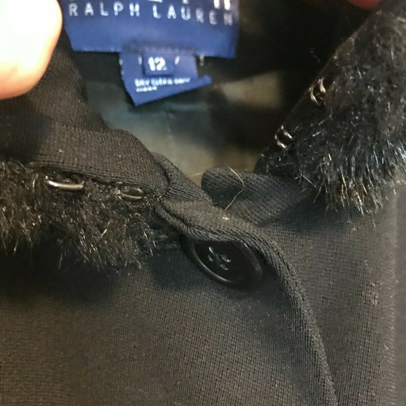 Ralph Lauren Faux Fur Neckline Black Wool Career Button Blazer - Picture 5 of 9